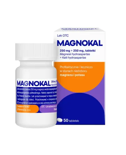 Magnokal tabletki, 50 sztuk - Profilaktycznn i lecznicze w stanach niedoboru magnezu i potasu