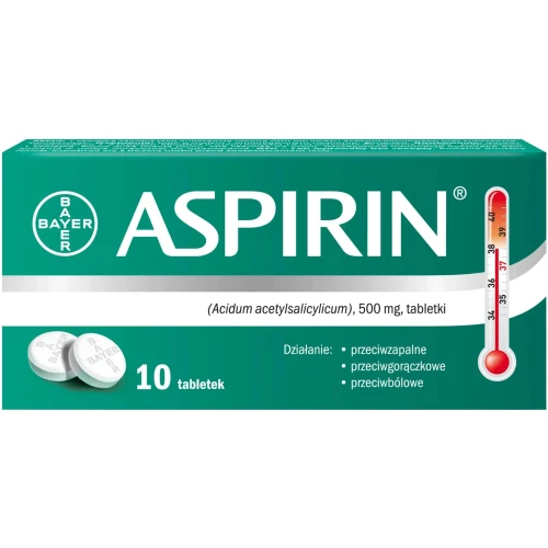 Aspirin 10 tabletek - Tabletki, które działają przeciwbólowo, przeciwzapalnie i przeciwgorączkowo