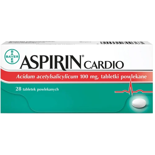 Aspirin Cardio 28 tabletek powlekanych - Tabletki, które odgrywa istotną rolę w zapobieganiu powstawania zakrzepów