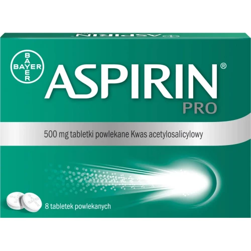 Aspirin Pro 500 mg, 8 tabletek powlekanych - O działaniu  przeciwbólowym i przeciwgorączkowym