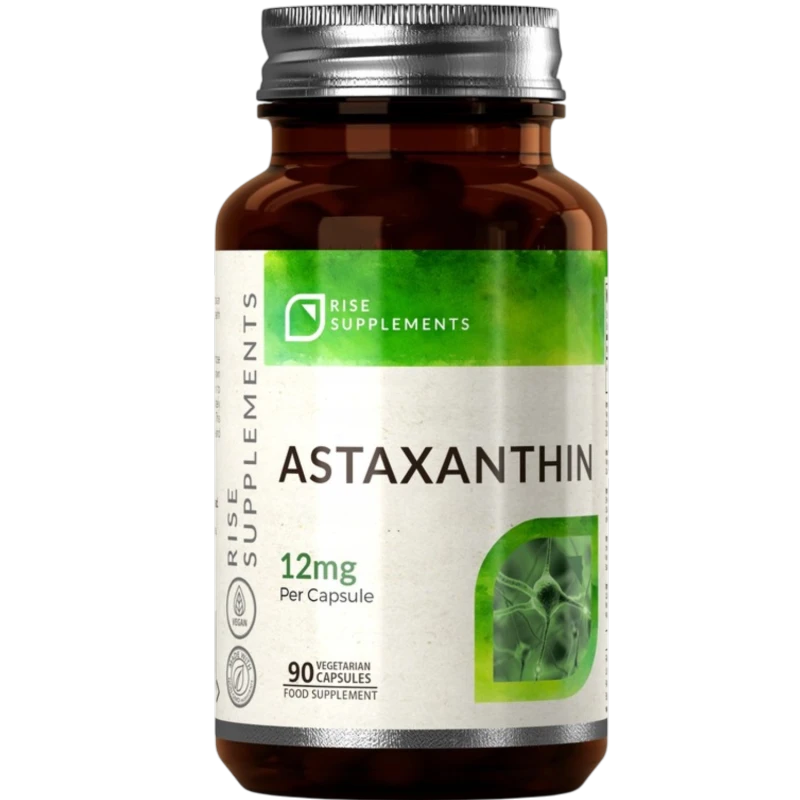 Rise Supplements, Astaxanthin 12 mg, 90 kapsułek - Antyoksydant wspierający zdrowie oczu