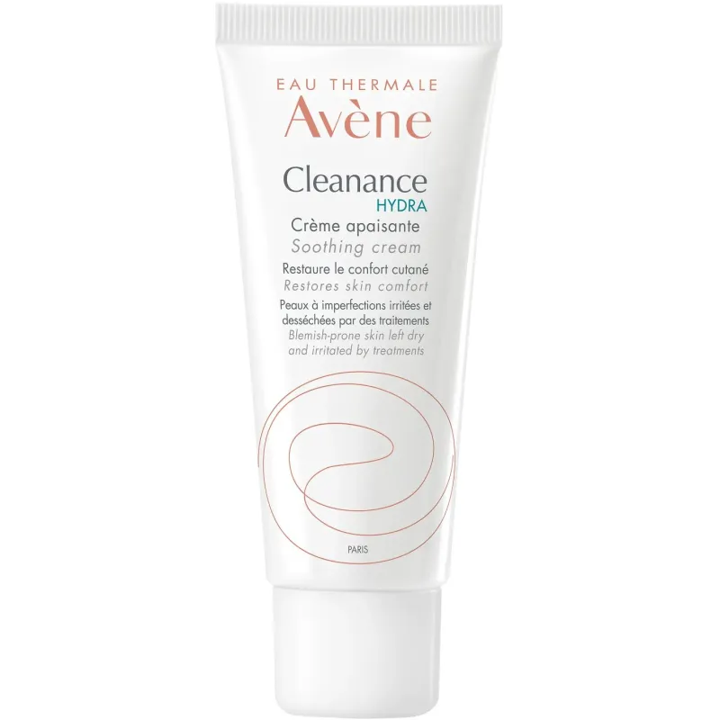 Avène Cleanance Hydra Krem łagodzący, 40 ml - Lekki krem naprawczy do skóry z niedoskonałościami, skłonnej do podrażnień