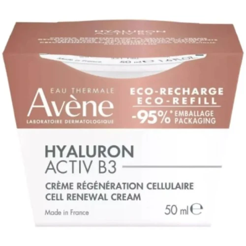 Avène Hyaluron Activ B3 Krem odbudowujący - refill, 50 ml - Z kwasem hialuronowym 1,5% i niacynamidem 6%
