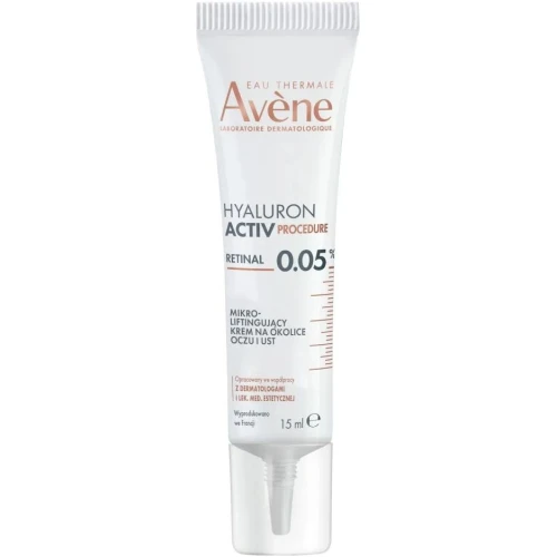Avène Hyaluron Activ Procedure Mikroliftingujący krem na okolice oczu i ust, 15 ml - Precyzyjna korekcja zmarszczek mimicznych i poprawa jędrności skóry