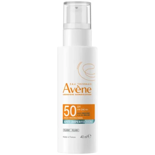 Avène Sun Anti Imperfection Fluid SPF 50, 40 ml - Zapobiega przebarwieniom potrądzikowym i ogranicza nadmiar sebum