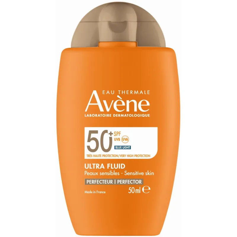 Avène Sun Ultra Fluid Perfector SPF50+, 50 ml - Fluid, który zapewnia ochronę przed promieniowaniem UVA i UVB oraz światłem niebieskim HEV