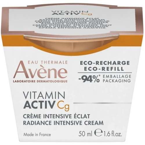 Avène Vitamin Activ Cg Krem intensywnie rozjaśniający - refill, 50 ml - Rozświetlenie, redukcja przebarwień i zmarszczek