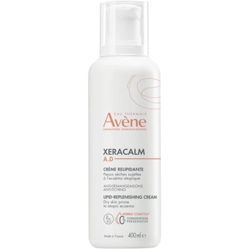 Avene XeraCalm A.D krem uzupełniający lipidy do twarzy i ciała, 400 ml - Do skóry suchej, skłonnej do egzemy atopowej i swędzenia
