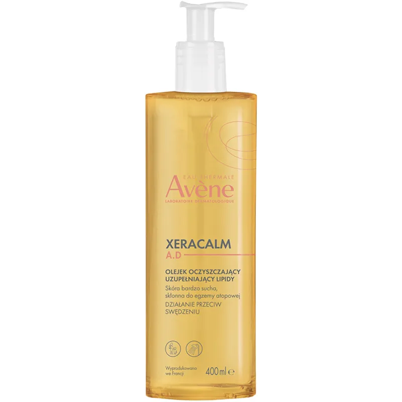 Avène XeraCalm A.D Uzupełniający lipidy olejek oczyszczający, 400 ml - Olejek oczyszczający uzupełniający lipidy do skóry suchej i bardzo suchej