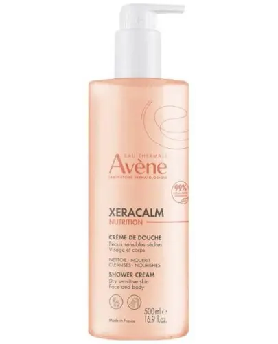 Avene Xeracalm Nutrition Krem pod prysznic, 500 ml - Krem do twarzy i ciała, pielęgnacja oczyszczająca skóry wrażliwej i suchej