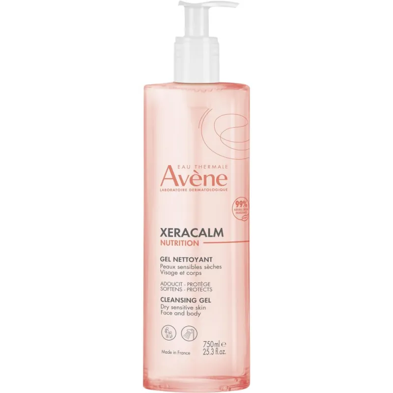 Avène XeraCalm Nutrition żel oczyszczający, 750 ml - Formuła z wodą termalną Avene o właściwościach kojących