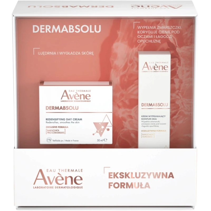 Avène DermAbsolu Zestaw - Modelujący owal twarzy krem na dzień, 40 ml + Krem wypełniający kontur oka, 15 ml - Ujędrniająca pielęgnacja przeciwzmarszczkowa