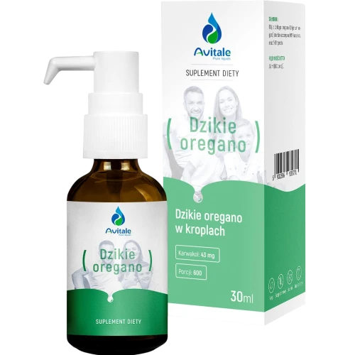 Avitale Dzikie Oregano 90% karwakrolu, krople 30 ml - Nierozcieńczony naturalny olej z dzikiego oregano 