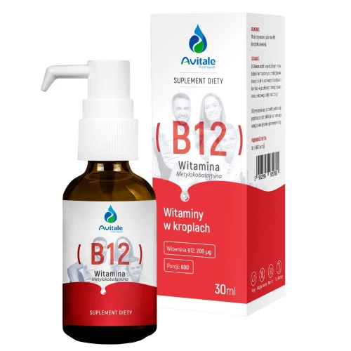 Avitale Witamina B12 (Metylokobalamina) 200 µg, 30 ml - Witamina B12 w kroplach