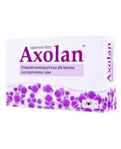 Axolan, 30 kapsułek - Suplement diety z kwasem alfa-liponowym, kwasem gamma-linolenowym, witaminami  i selenem.