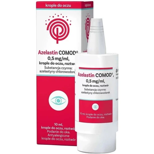 Azelastin-Comod, 05,mg/ml Krople do oczu, 10 ml - Krople do oczu na alergię