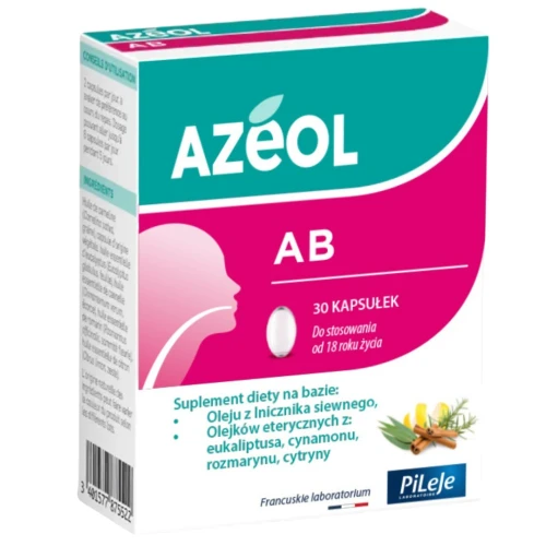 Azeol AB, 30 kapsułek - Kapsułki z olejem z lnicznika siewnego i olejkami eterycznymi