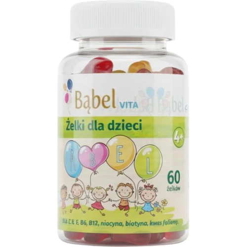 Bąbel Vita żelki dla dzieci, smak owocowy, 60 sztuk - Zestaw witamin dla dzieci od 4. roku życia