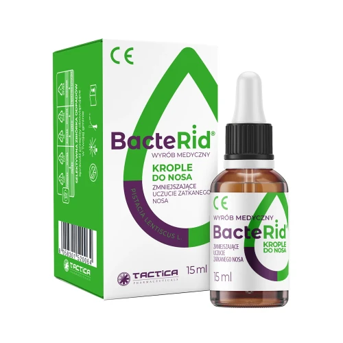 Bacterid Krople do nosa, 15 ml - Redukuje uczucie zatkanego nosa
