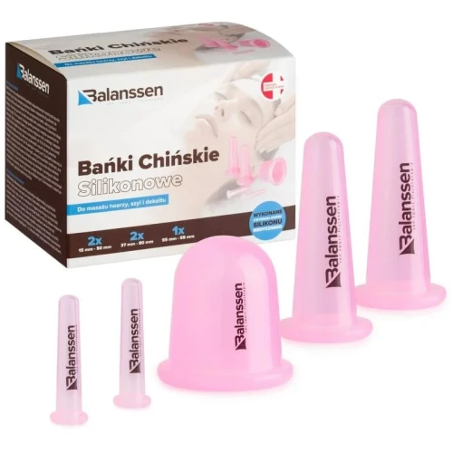 Balanssen Bańki Chińskie do twarzy silikonowe, 5 sztuk - Bańki do masażu twarzy