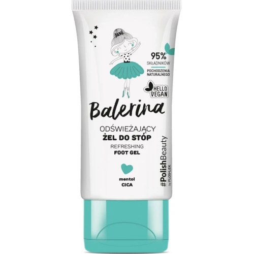 Floslek Balerina Odświeżający żel do stóp, 50 ml - Do zmęczonych i spoconych stóp z efektem chłodzenia