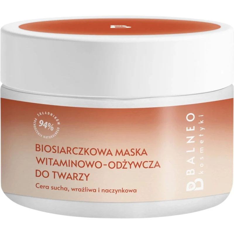 Balneokosmetyki Biosiarczkowa maska witaminowo-odżywcza do twarzy, 150 ml - Do cery suchej, wrażliwej i naczynkowej