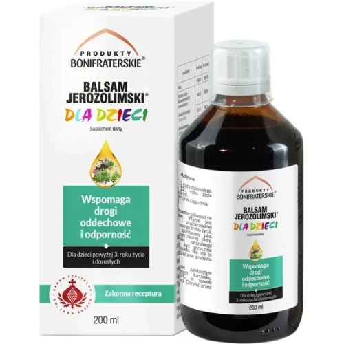 Balsam Jerozolimski dla dzieci syrop, 200 ml - Z kompozycją ziół, które wspierają właściwe funkcjonowanie układu oddechowego
