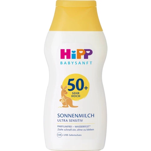 HiPP Balsam ochronny na słońce SPF 50+, 200 ml - Z ochroną UVA/UVB, do skóry wrażliwej i delikatnej