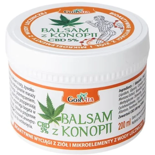 Gorvita Balsam z Konopii 5% CBD, 200 ml - Regeneracja i ulga dla mięśni i stawów