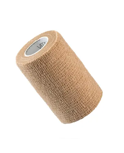 Vitammy Bandaż elastyczny kohezyjny, 7,5 cm x 4,5 m, beżowy, 1 sztuka - Zapewnia pełną swobodę ruchu i skuteczną ochronę