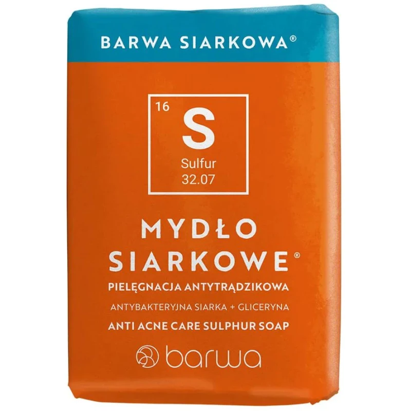 Barwa Mydło siarkowe, 100 g - Mydło siarkowe oczyszcza skórę, zmniejszając nadmierną widoczność sebum