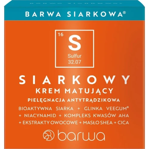 Barwa Siarkowa Siarkowy Krem matujący, 50 ml - Pielęgnacja  skóry tłustej i trądzikowej