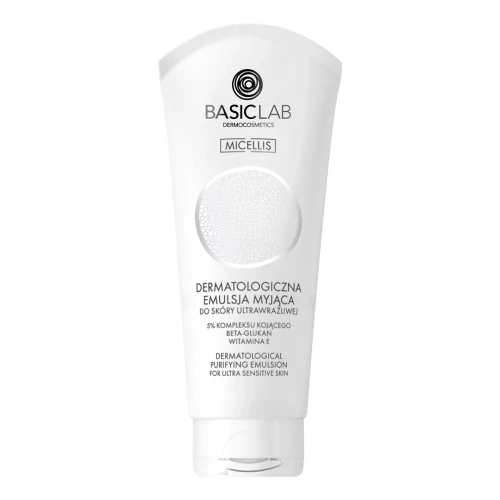 Basiclab Micellis Dermatologiczna emulsja myjąca do skóry ultrawrażliwej, 100 ml - Dla skóry ultrawrażliwej, z ceramidami i prebiotykami