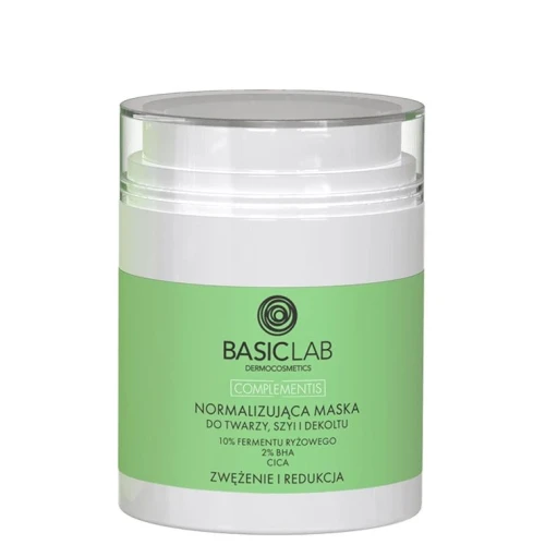 BasicLab Complementis Normalizująca maska do twarzy, szyi i dekoltu, 50 ml - Zwężenie i redukcja