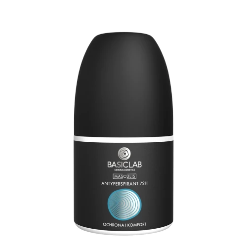 BasicLab Masculis Antyperspirant 72h, 60 ml - Z nawilżającą trehalozą - skuteczna ochrona przed poceniem