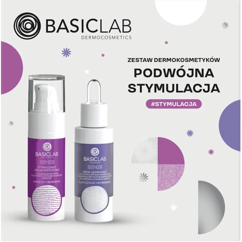BasicLab Podwójna Stymulacja Zestaw - serum do twarzy, 30 ml + serum do twarzy, 30 ml - Ujędrnienie i odmłodzenie skóry