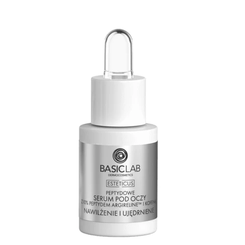 BasicLab Esteticus 10% Peptyd Argirelina i Kofeina Serum pod oczy, 15 ml - Efekt wygładzenia i liftingu