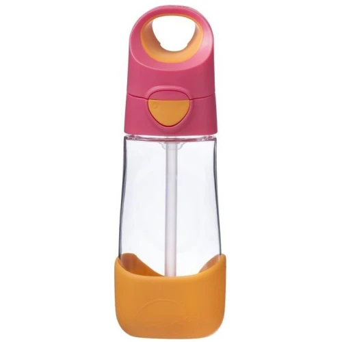 B.box Butelka tritanowa ze słomką 450 ml, Strawberry Shake, 1 sztuka - Butelka na wodę