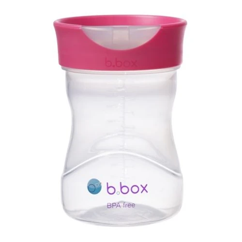 B.box Kubek treningowy 240 ml, malinowy, 1 sztuka - Do nauki samodzielnego picia