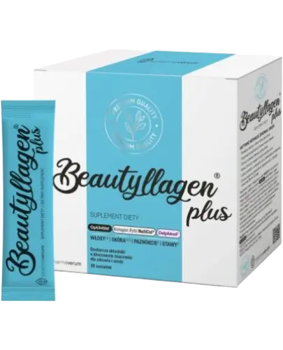 Beautyllagen Plus, 30 saszetek - Kolagen do picia na włosy, skórę, paznokcie i stawy