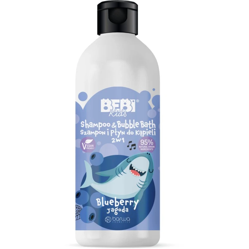Bebi Kids Jagoda Szampon i płyn do kąpieli 2w1, 500 ml - Dla dzieci od 1. roku życia