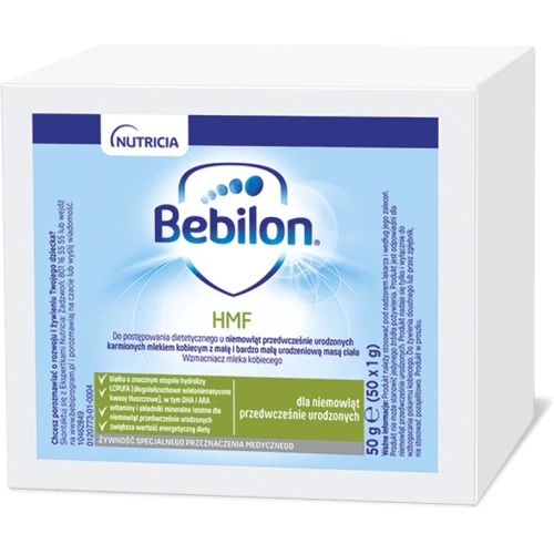 Bebilon HMF,  50 saszetek x 1 g - Wzmacniacz mleka dla wcześniaków