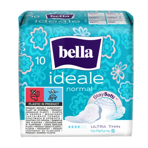Bella Ideale StaySofti Normal Podpaski higieniczne, 10 sztuk - Ultracienkie z miękką warstwą i oddychającą strukturą