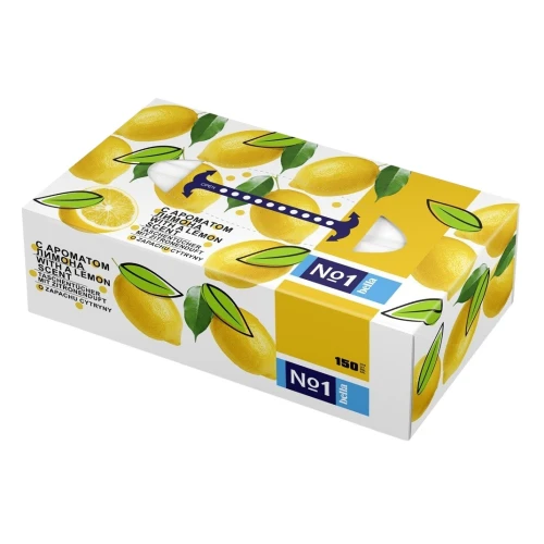Bella No 1 Chusteczki higieniczne cytryna, 150 szt - Cytrynowe chusteczki do nosa