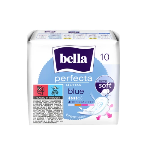 Bella Perfecta Ultra Blue Podpaski, 10 sztuk - Podpaski ze skrzydełkami