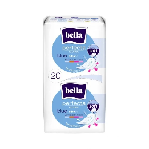 Bella Perfecta Ultra Blue Podpaski, 20 sztuk - Ultracienkie podpaski ze skrzydełkami