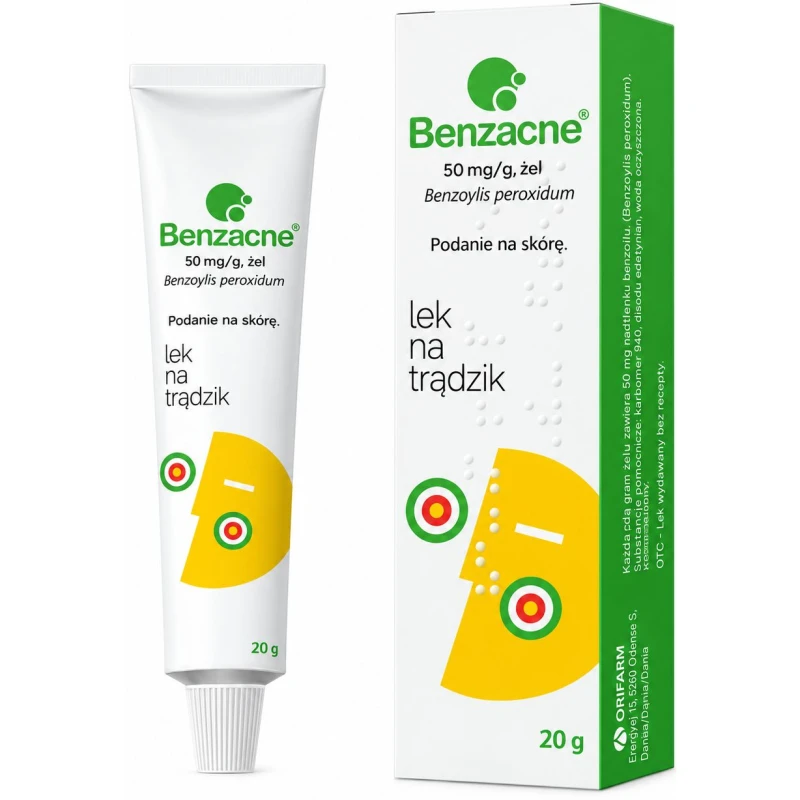 Benzacne 50 mg/g Żel, 20 g - Lek na trądzik