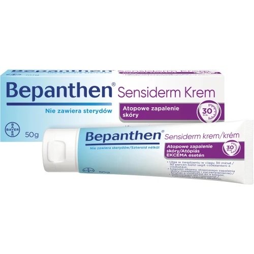 Bepanthen Sensiderm, krem, 50g - Na zaczerwienienie skóry i swędzenie