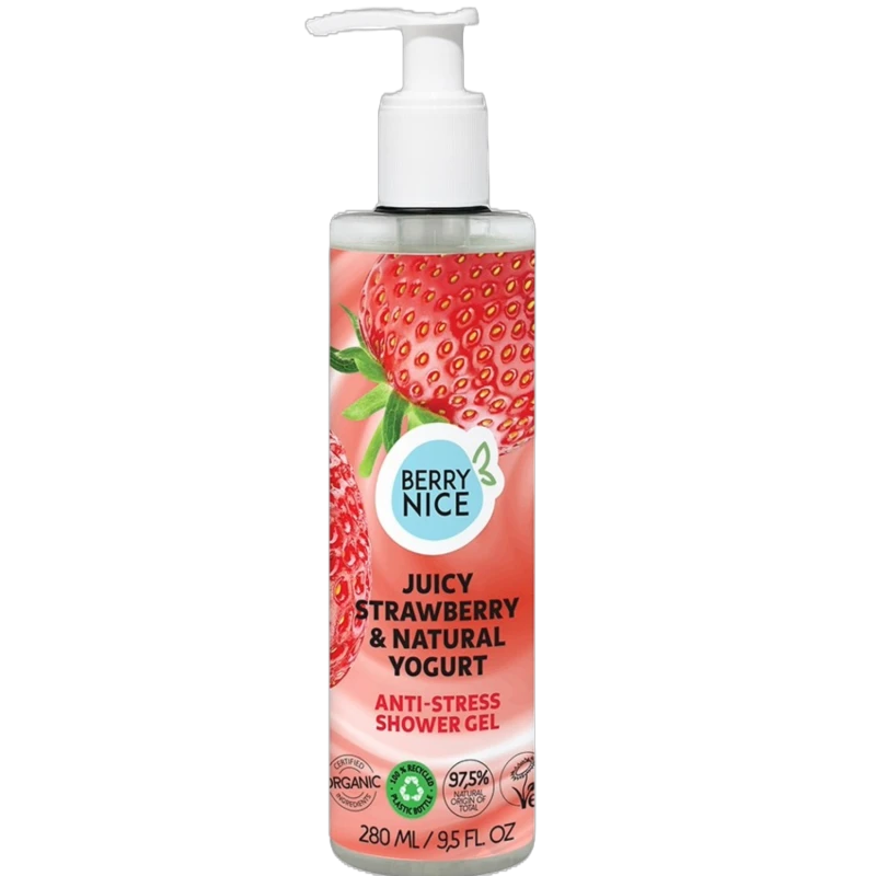 Berry Nice Soczysta Truskawka z Naturalnym Jogurtem, żel pod prysznic,  280 ml - Oczyszcza skórę i otula ją owocowym zapachem