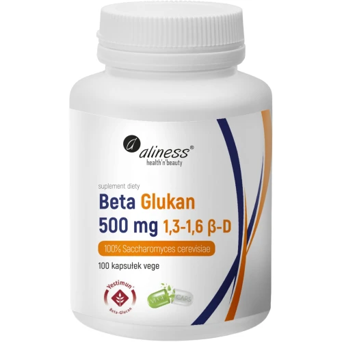 Aliness Beta Glukan 500 mg, 100 kapsułek - Naturalny beta-glukan drożdżowy Yestimun